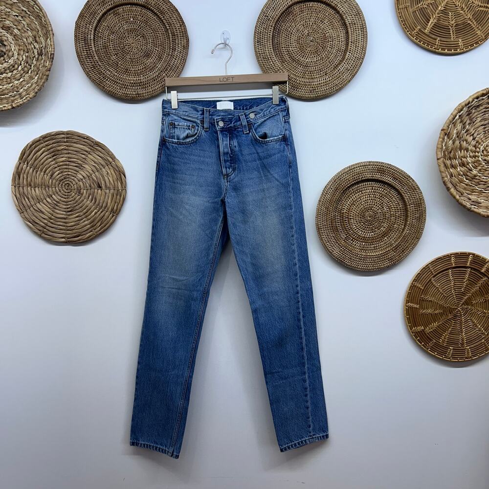 Boyish Casey Jeans 25 in Gilda High Rise Straight Leg Denim Crossover Waist